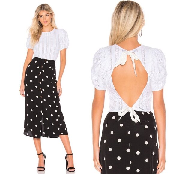 NWT Free People White Star Struck Eyelet Top Revolve Size Large New Tags Boho‎ L - Picture 2 of 8